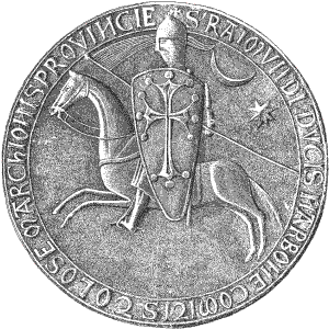 Sello de Raymundo VI, "el Viejo", conde de Toulouse (1156-1222).