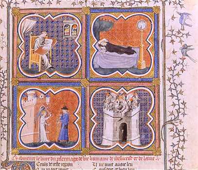 Cuatro episodios de la vida de San Agustín. Miniatura. RCA 22928 Fr. 823, f. 2